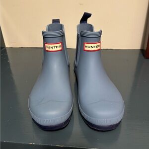 Hunter Blue Ankle Rain Boots - like new!